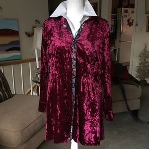 Gorgeous vintage Dor Dor Couture size S a-line blouse/jacket in wine velour